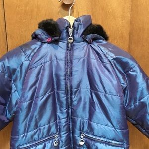 Navy Blue Ski Jacket w/ fur trim